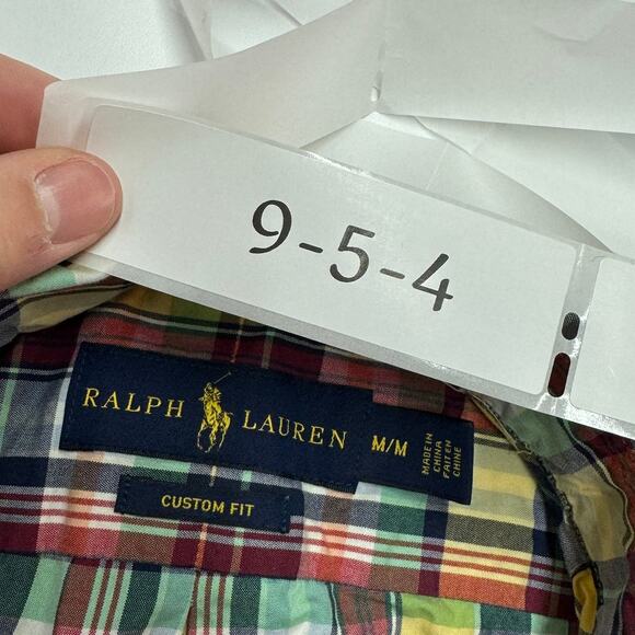Ralph Lauren Shirt Mens Medium Yellow Plaid Button Down Cotton - Picture 3 of 9